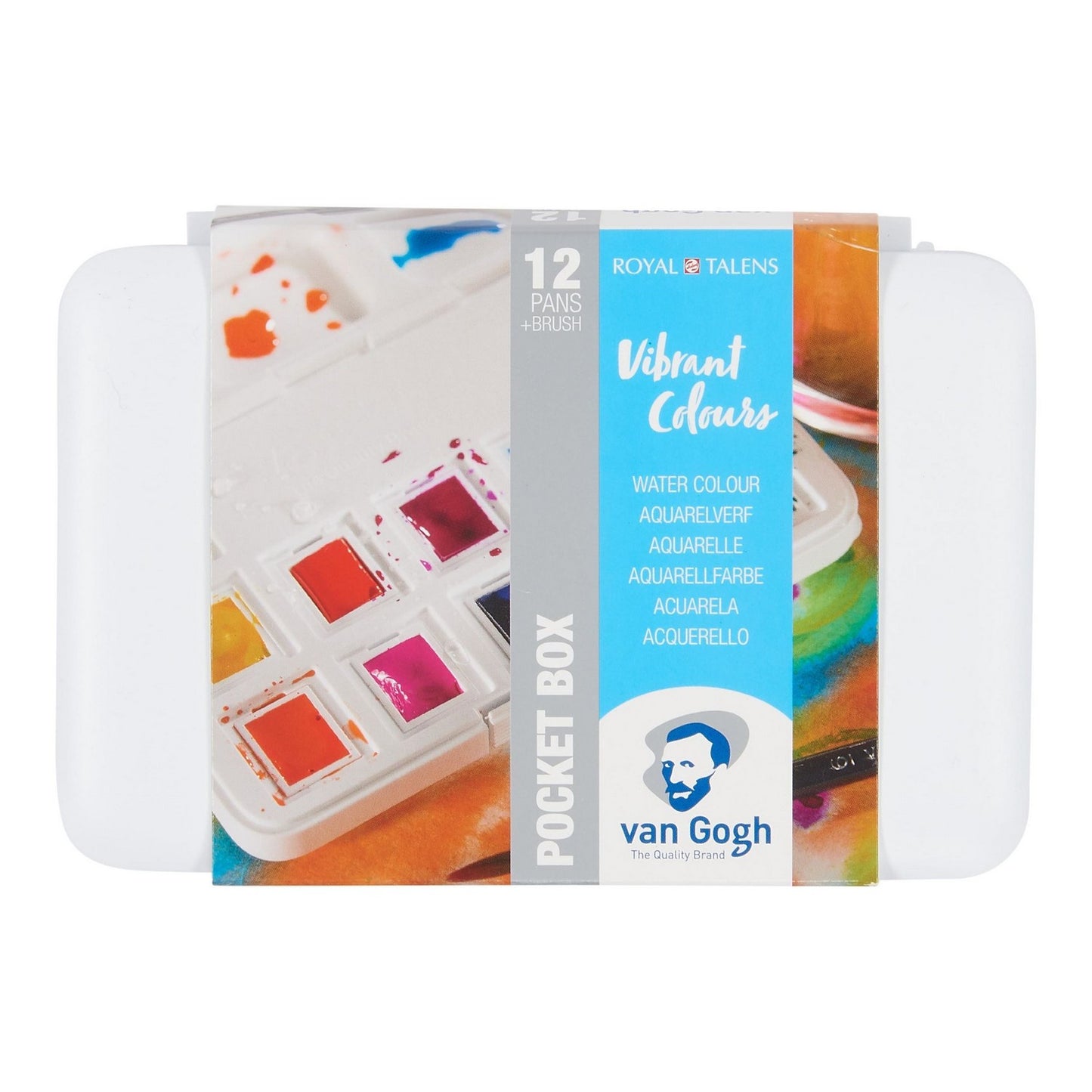ESTOJO AQUARELA TALENS VAN GOGH 12 HALF PAN VIBRANT COLOURS