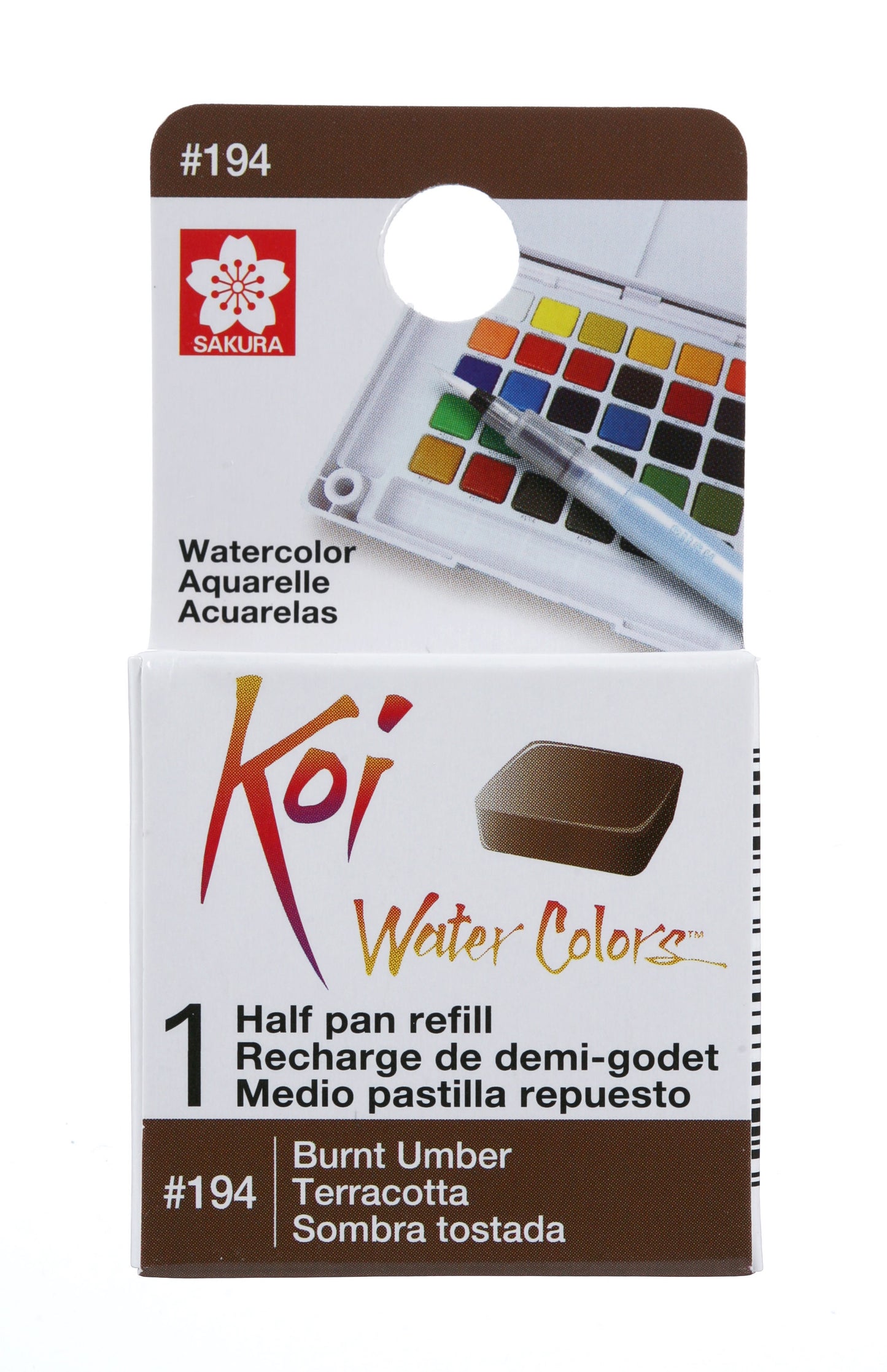 AQUARELA SAKURA KOI HALF PAN UMBER QUEIMADO - 194