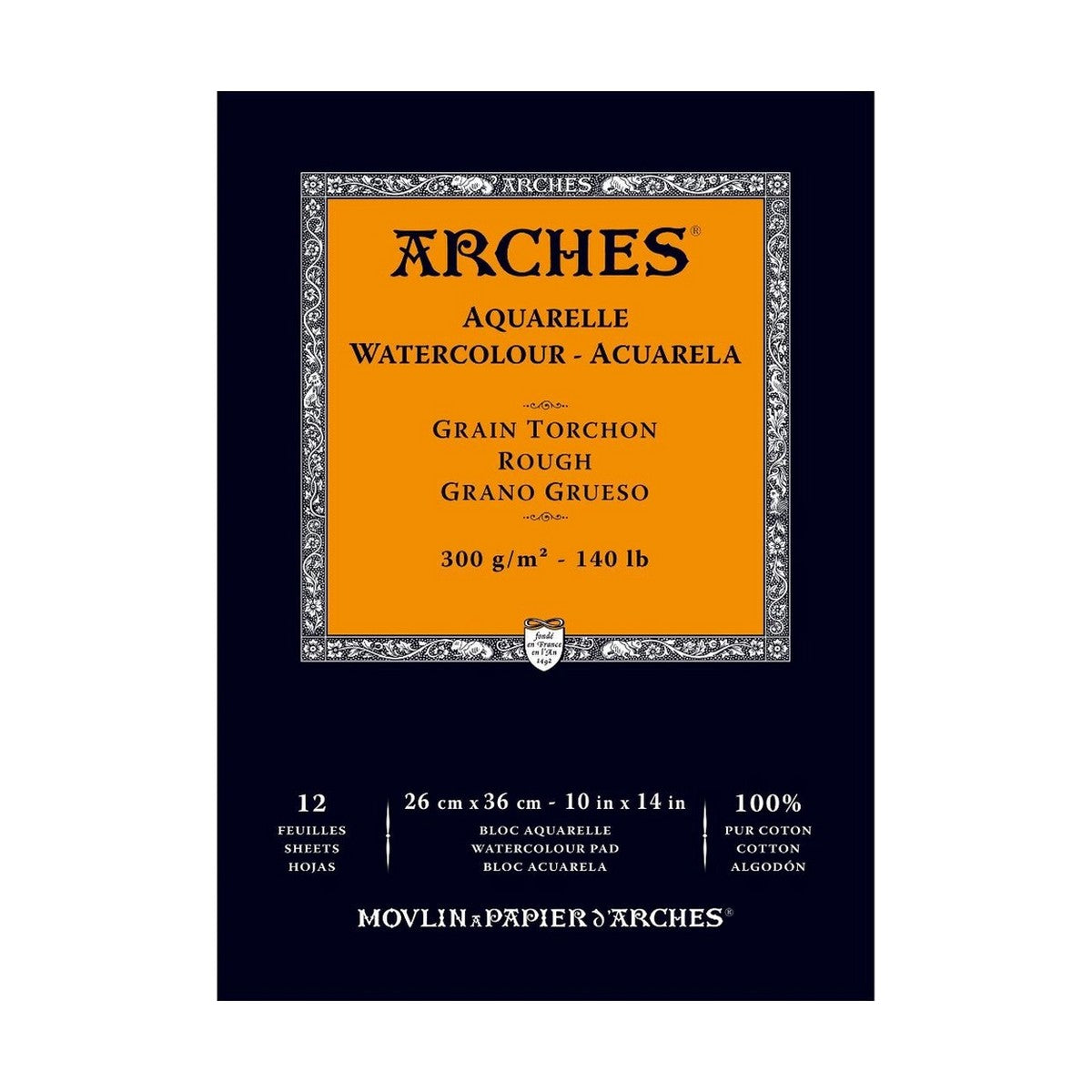 BLOCO ARCHES TORCHON 300g/m2 26X36 12 FOLHAS