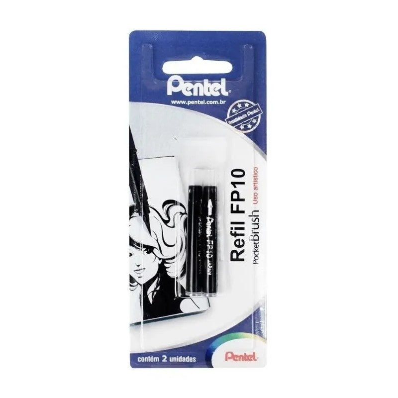 CANETA PENTEL POCKET BRUSH REFIL C/ 02 UNIDADES