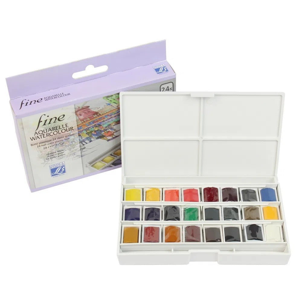 ESTOJO AQUARELA LEFRANC BOURGEOIS FINE 24 HALF PAN