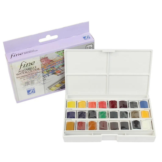 ESTOJO AQUARELA LEFRANC BOURGEOIS FINE 24 HALF PAN