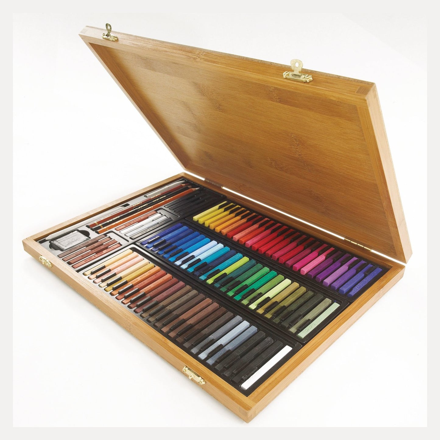 ESTOJO PASTEL SECO CARRE CONTE 84 PEÇAS MADEIRA 50174