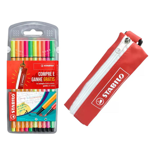 CANETA STABILO PEN 68 10 CORES PLASTICO 68/10