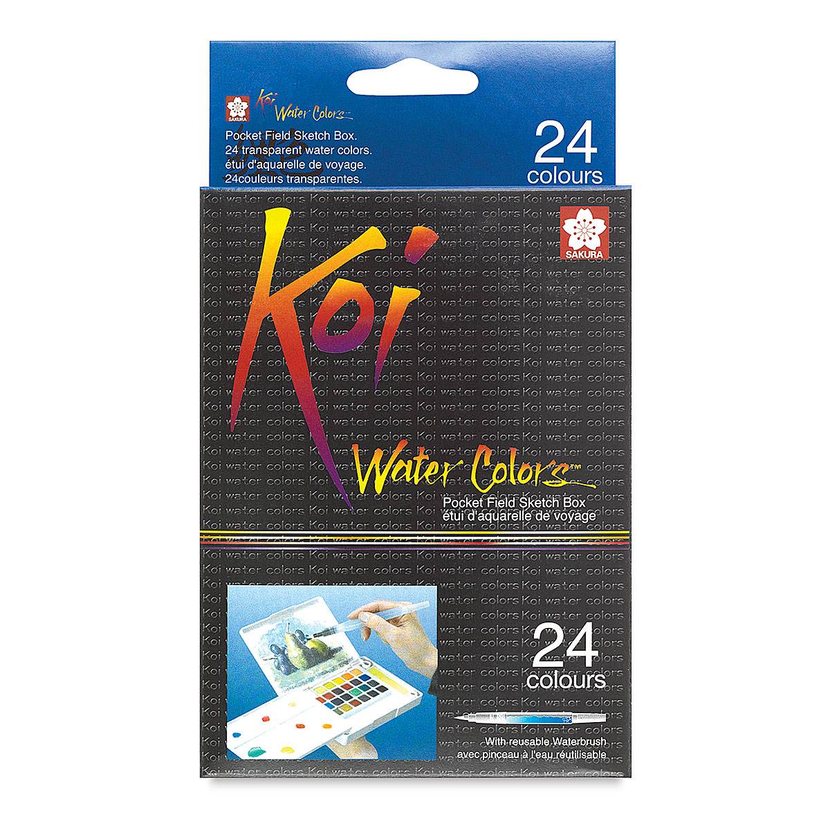 ESTOJO AQUARELA SAKURA KOI 24 CORES + PINCEL