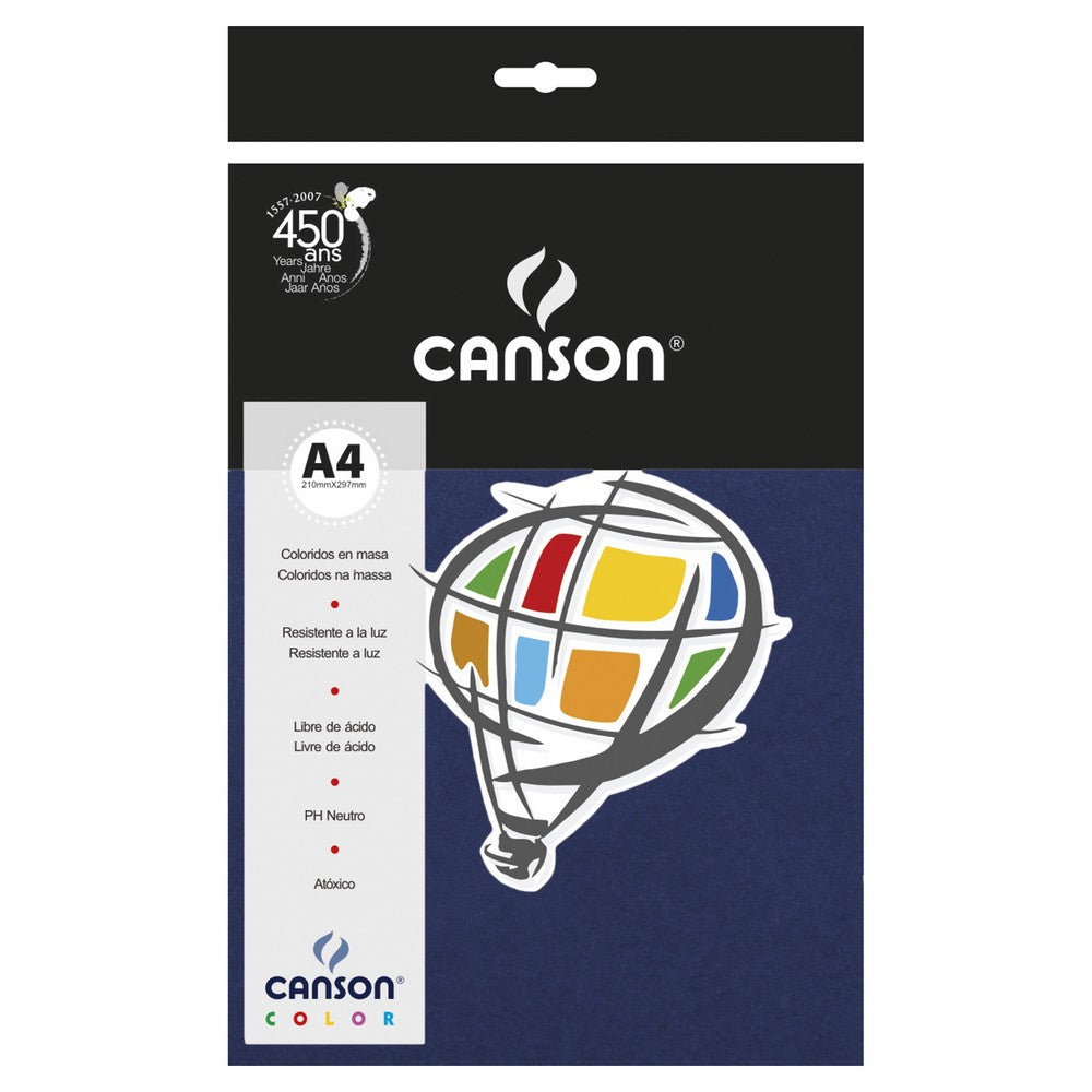PAPEL CANSON COLOR 180G/M2 AZUL MARINHO A4