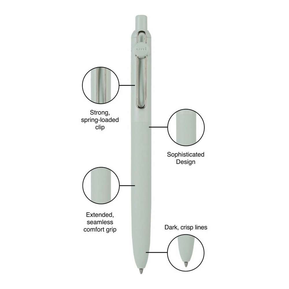 CANETA UNI BALL ZENTO GEL PRETA 0,7mm IVORY