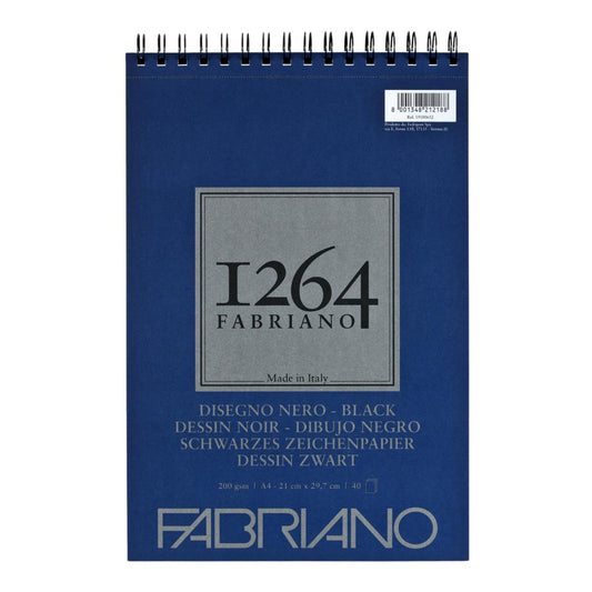 BLOCO FABRIANO 1264 BLACK 200G/M2 A4 40 FOLHAS