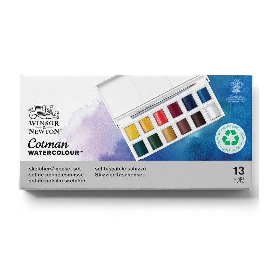 AQUARELA WINSOR & NEWTON COTMAN POCKET 12 CORES