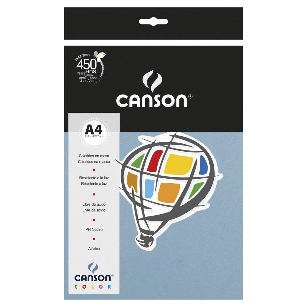 PAPEL CANSON COLOR 180G/M2 AZUL CLARO A4