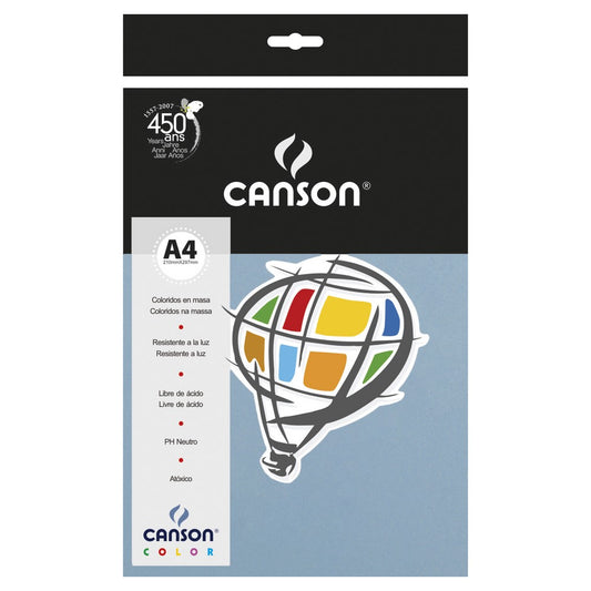 PAPEL CANSON COLOR 180G/M2 AZUL CLARO A4