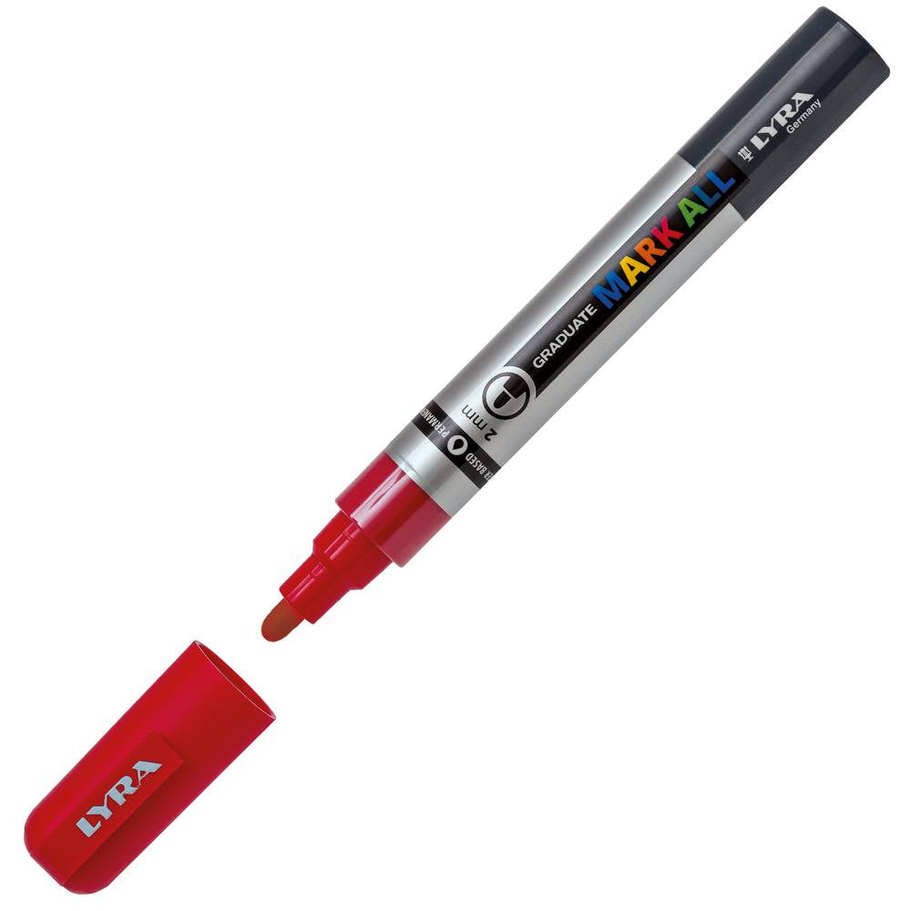 MARCADOR LYRA GRADUATE MARK ALL VERMELHO PONTA 2MM