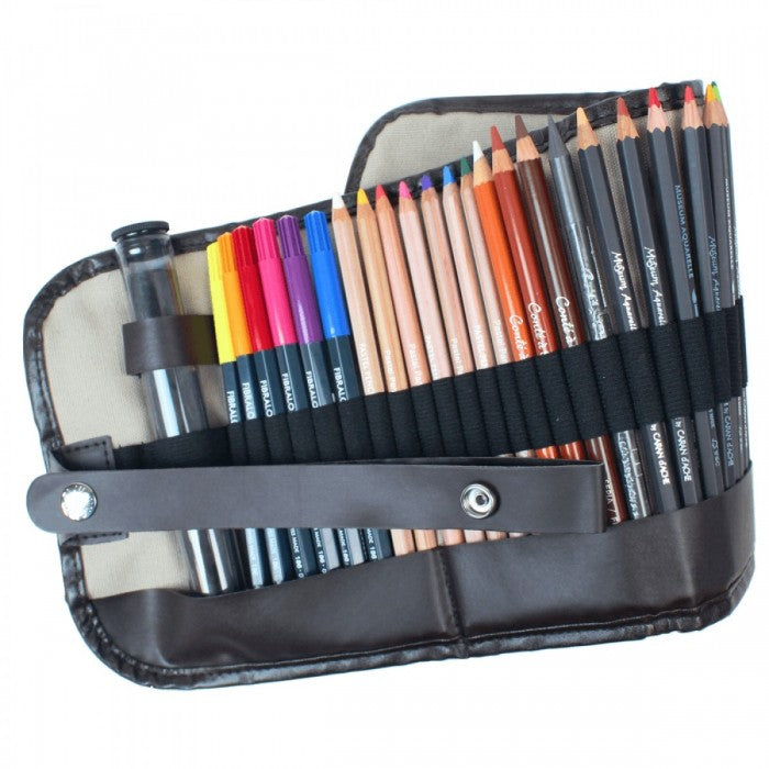 ESTOJO P/ LAPIS SINOART ROLL UP P/ 36 LÁPIS E ACESSÓRIOS
