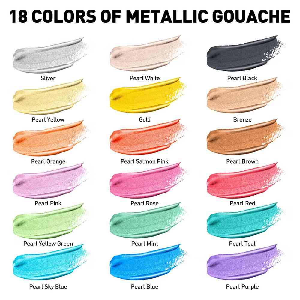 ESTOJO GOUACHE HIMI 18 CORES 30ML ESTOJO AMARELO METALICO TST48