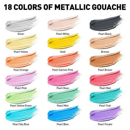 ESTOJO GOUACHE HIMI 18 CORES 30ML ESTOJO AMARELO METALICO TST48