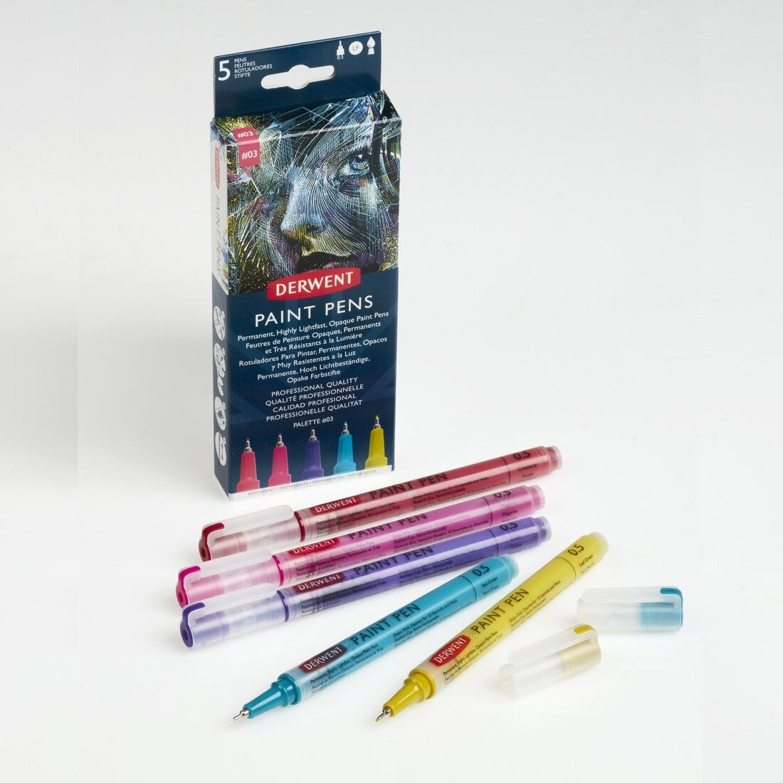 CANETA DERWENT PAINT PEN 0,5MM C/ 05 PALETTE 03