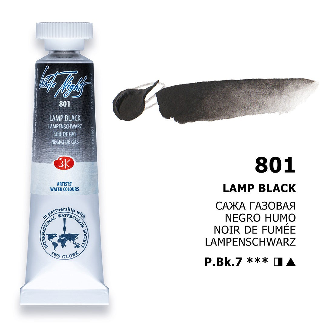 AQUARELA WHITE NIGHTS 801 LAMP BLACK 10ML S1