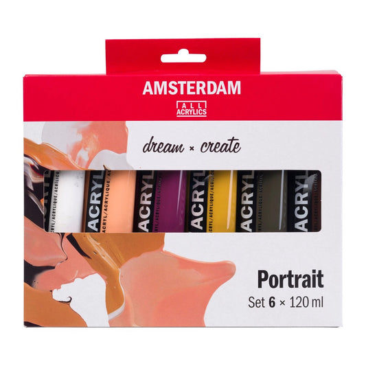 ESTOJO ACRILICA TALENS AMSTERDAM 120ml 06 CORES PORTRAIT