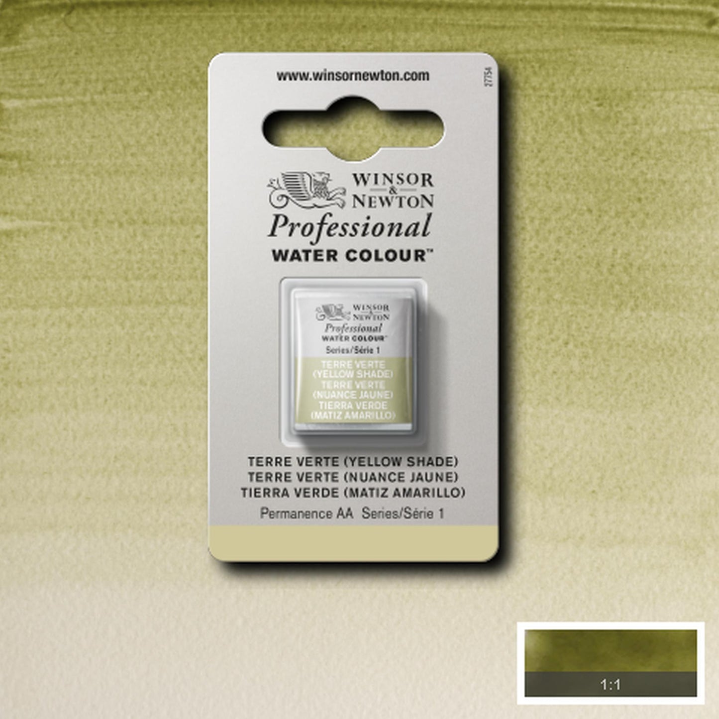 AQUARELA WINSOR NEWTON ARTISTS H PAN 638 TERRE VERTE YELLOW SHADE S1