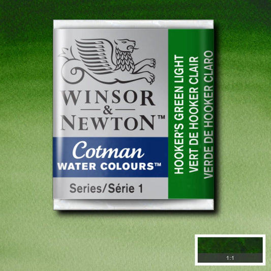 AQUARELA WINSOR NEWTON COTMAN HALF PAN 314 HOOKER'S GREEN LT