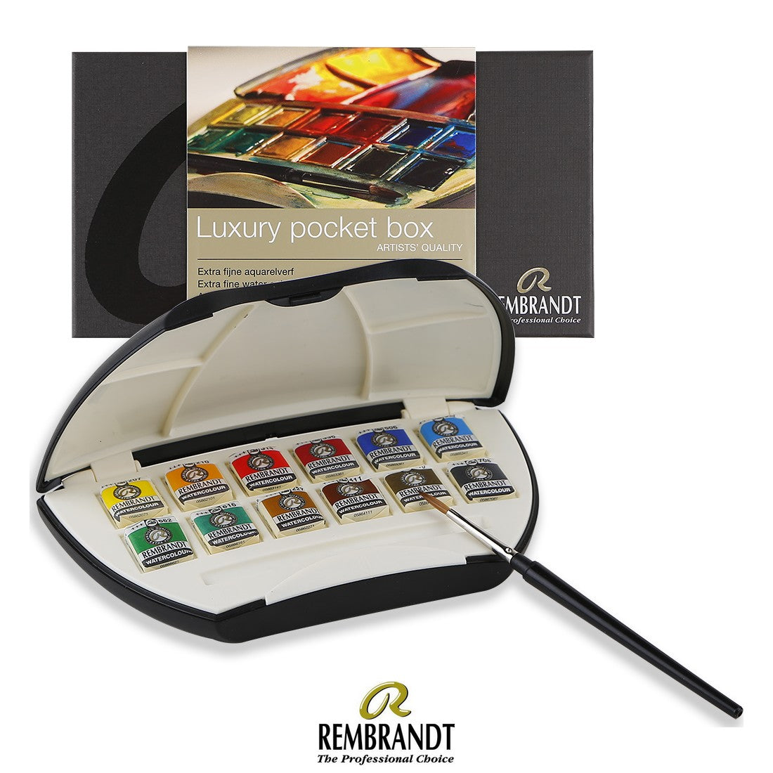 ESTOJO AQUARELA TALENS REMBRANDT 12 HALF PAN LUXURY BOX 1
