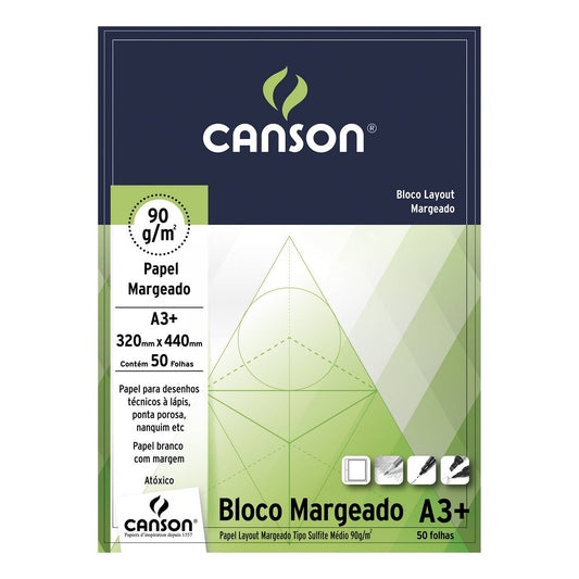 BLOCO CANSON LAY OUT MARGEADO A3 090g/m2 50 FOLHAS