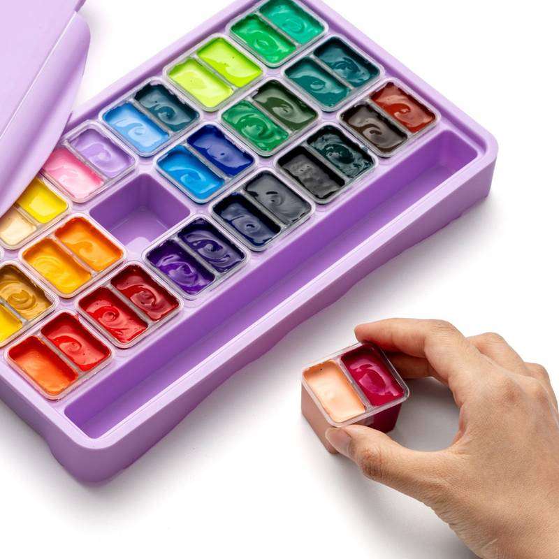 ESTOJO GOUACHE HIMI 36 CORES 30ML +3  PINCEIS ESTOJO ROXO TST122
