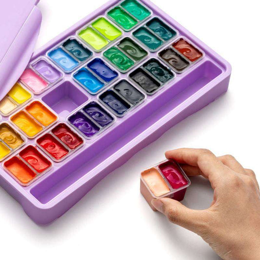 ESTOJO GOUACHE HIMI 36 CORES 30ML +3  PINCEIS ESTOJO ROXO TST122