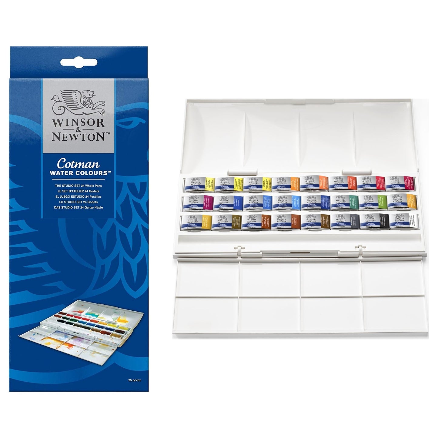 ESTOJO AQUARELA COTMAN 24 LARGE PAN 084 STUDIO SET W & N