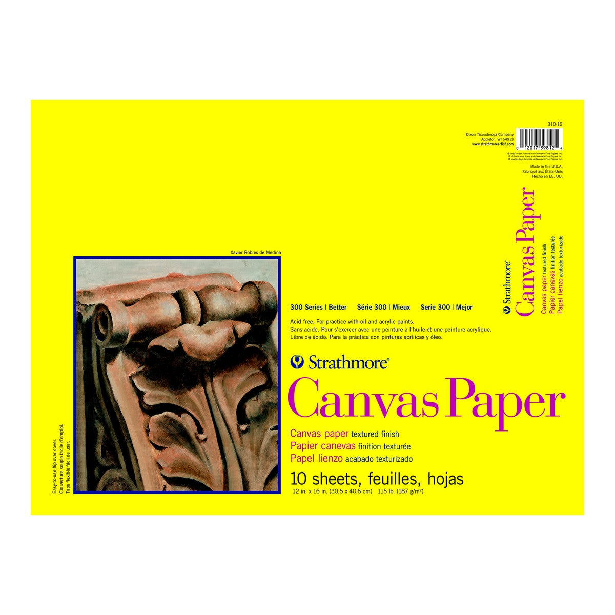 BLOCO STRATHMORE 300 SERIES CANVAS 187g/m2 30,5X40,6cm 10 FLS