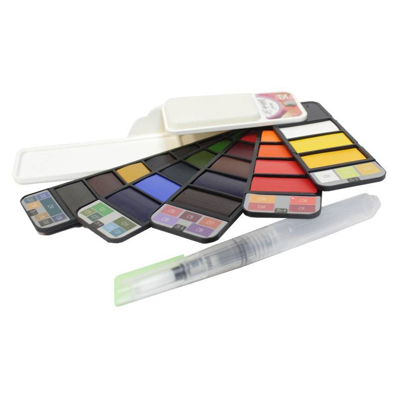 ESTOJO AQUARELA PASTILHAS 25 CORES SINOART WATERCOLOUR SET