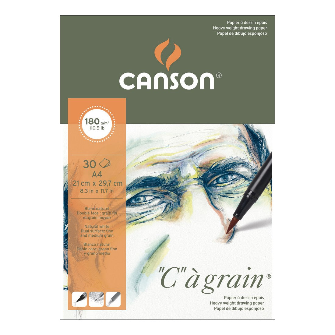 BLOCO CANSON C A GRAIN A4 180G/M2 30 FOLHAS