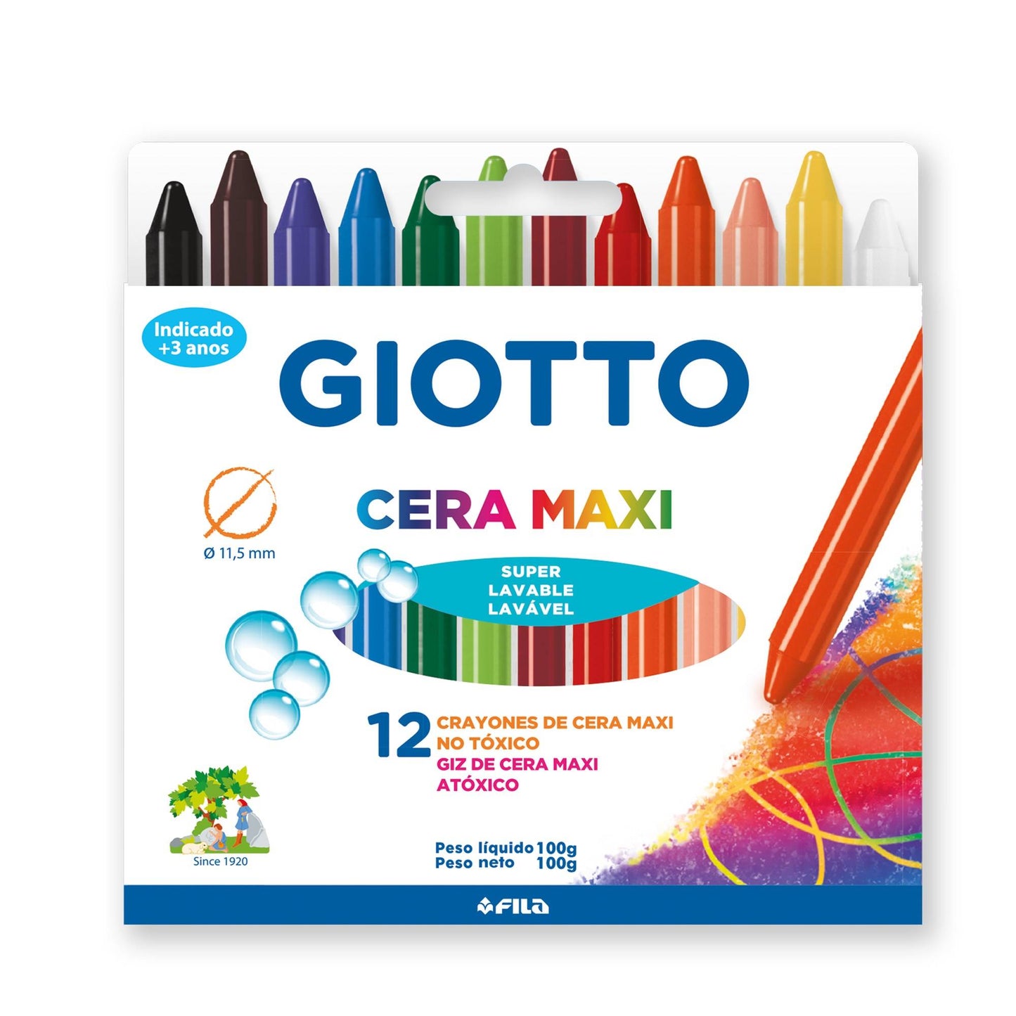 GIZ DE CERA GIOTTO MAXI 12 CORES