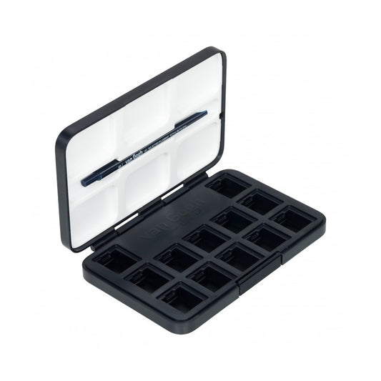 ESTOJO AQUARELA TALENS VAN GOGH VAZIO 12 HALF PAN BLUE-BLACK