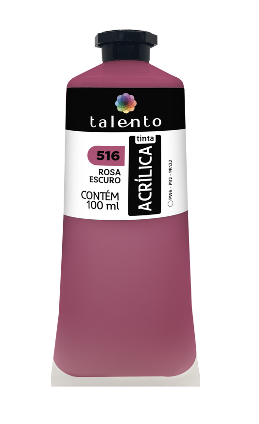 ACRILICA TALENTO 100ML 516 ROSA ESCURO