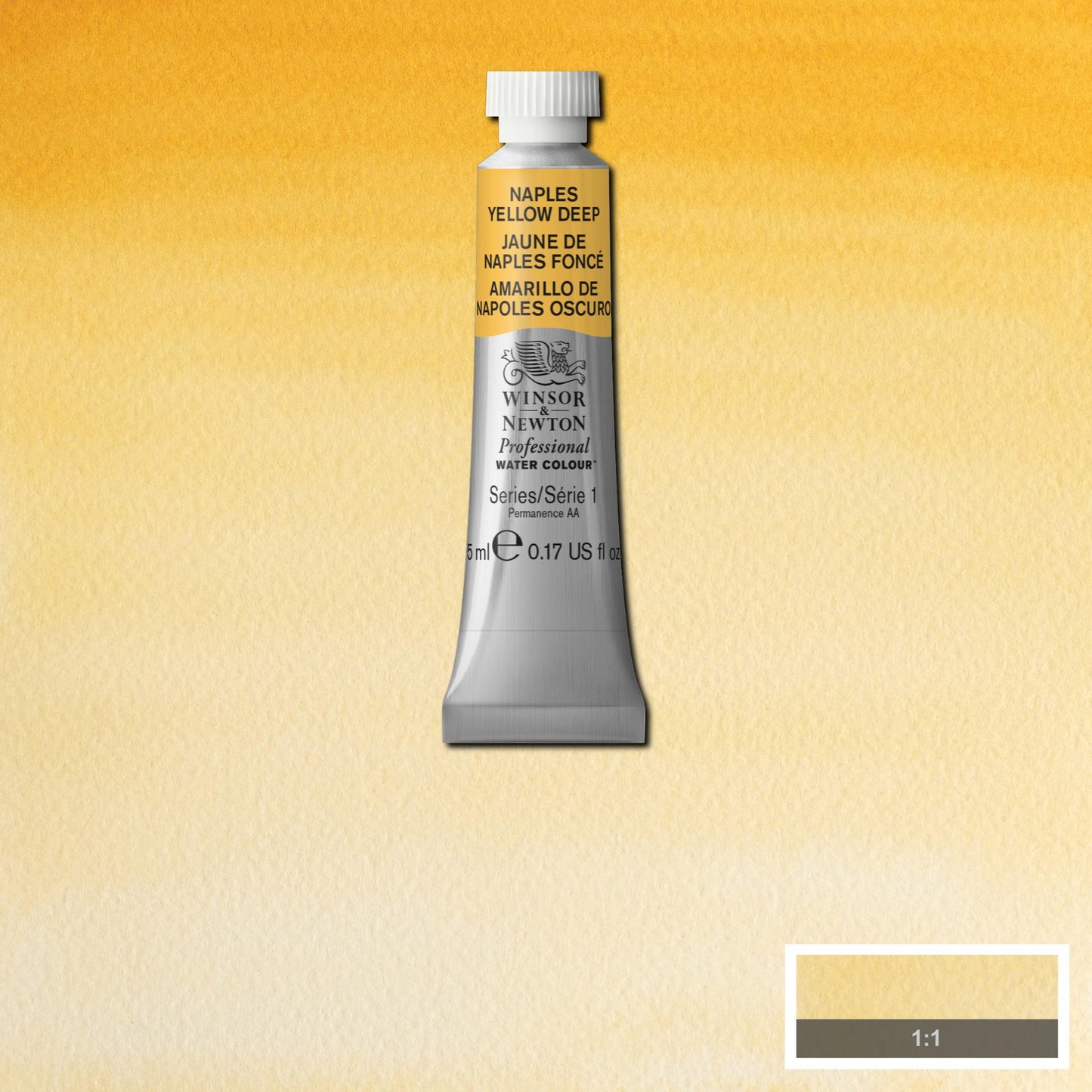 AQUARELA WINSOR NEWTON ARTISTS 5ml 425 NAPLES YELLOW DEEP S1