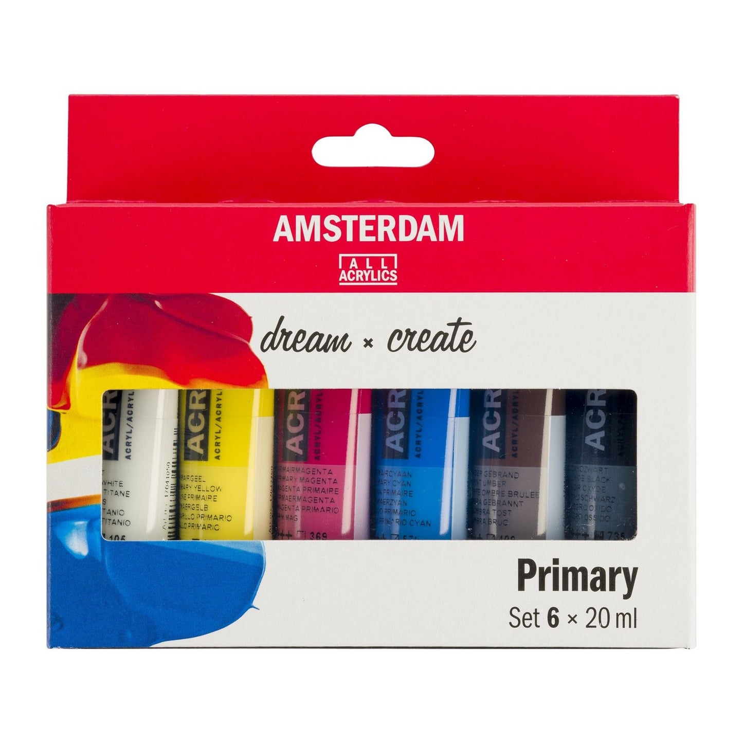 ESTOJO ACRILICA TALENS AMSTERDAM 20ML 06 CORES PRIMARIAS