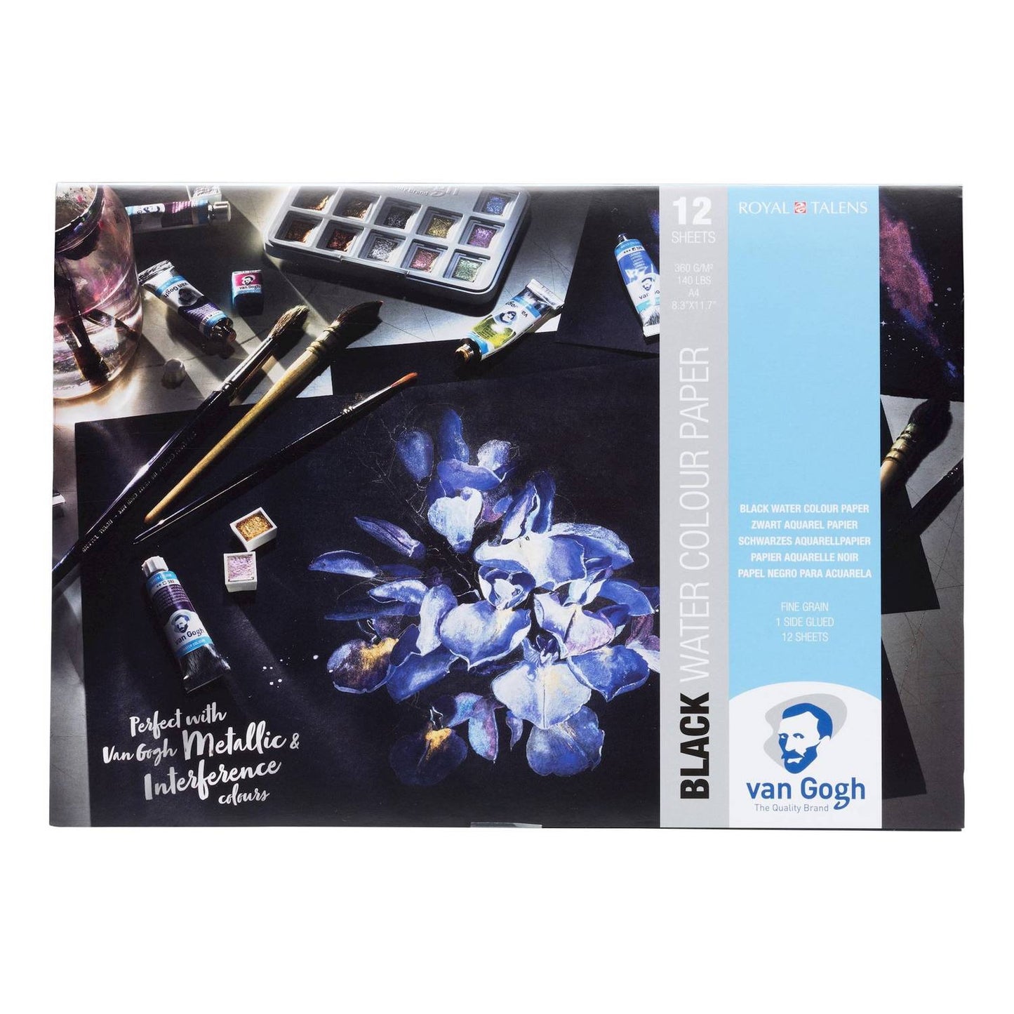 BLOCO TALENS VAN GOGH AQUARELA BLACK 360G/M2 A4 12 FOLHAS