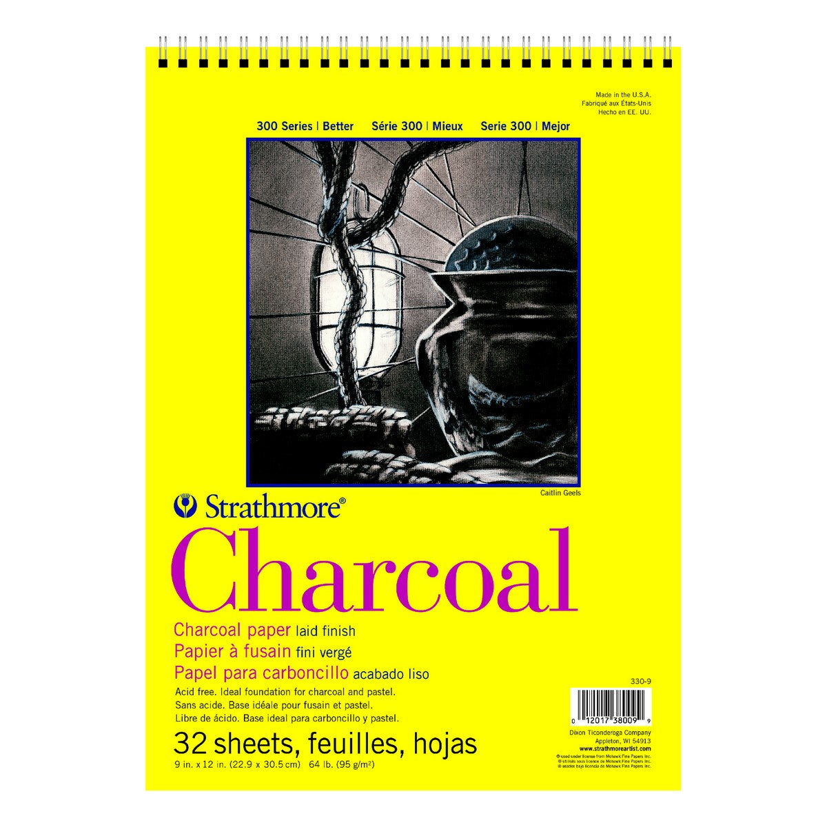 BLOCO STRATHMORE 300 SERIES CARVAO 95g/m2 22,9X30,5cm 32 FLS