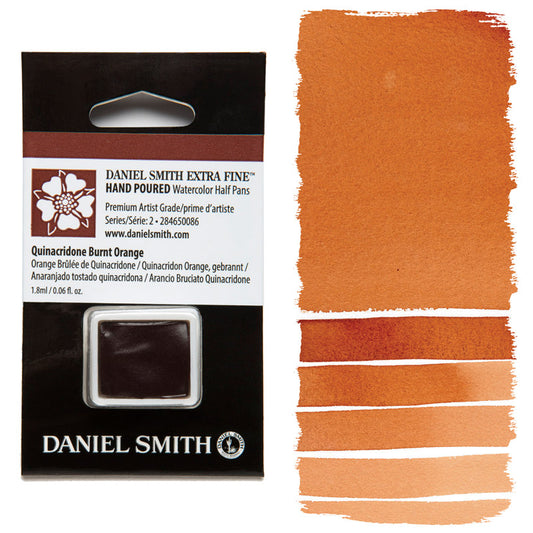 AQUARELA DANIEL SMITH HALF PAN QUINACRIDONE BURNT ORANGE 086
