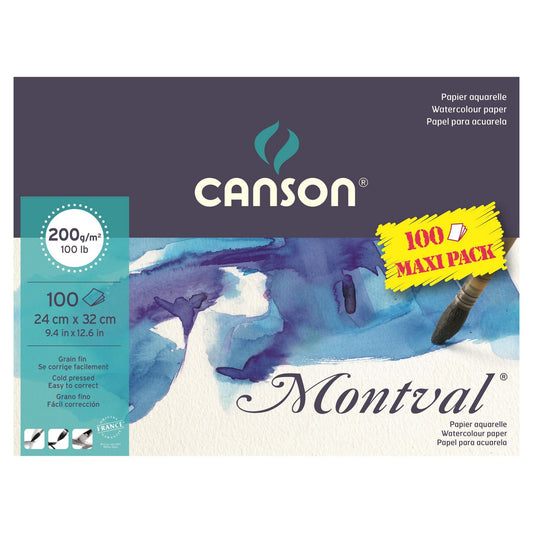 BLOCO CANSON MONTVAL A4+ (24X32) 200G/M2 JUMBO 100FLS MAXI P