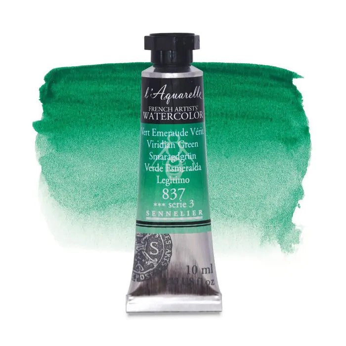 AQUARELA SENNELIER L'AQUARELLE 837 VIRIDIAN GREEN 10ml S3