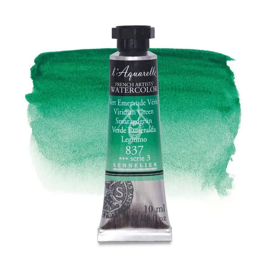 AQUARELA SENNELIER L'AQUARELLE 837 VIRIDIAN GREEN 10ml S3
