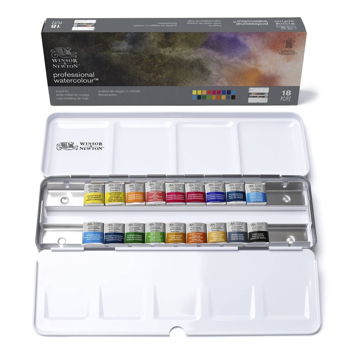 ESTOJO AQUARELA ARTISTS 18 HALF PAN 0190100 WINSOR NEWTON TRAVEL