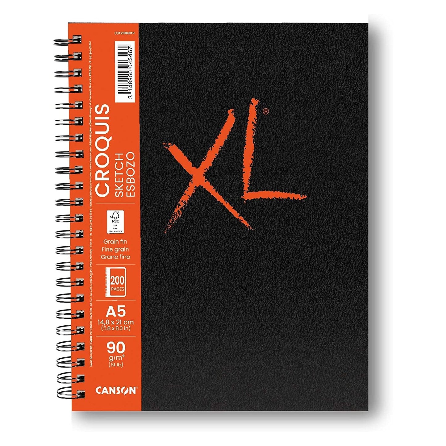 SKETCH BOOK CANSON XL BOOK CROQUIS 100FLS A5 90G