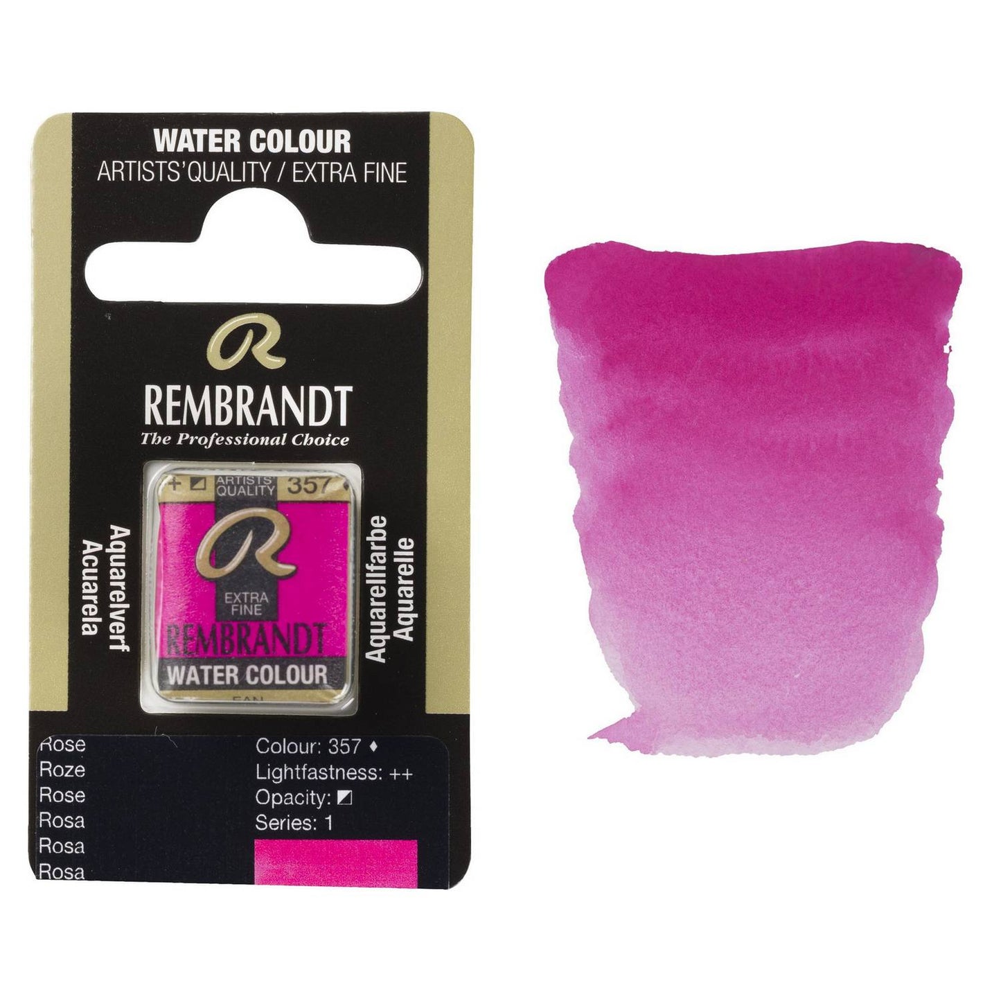 AQUARELA TALENS REMBRANDT HALF PAN 357 ROSE S1