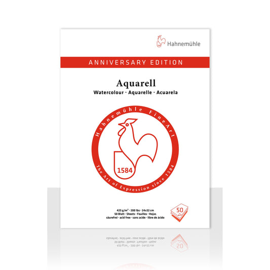 BLOCO HAHNEMUHLE ANNIVERSARY AQUARELL 425g/m2 24x32 50 FLS
