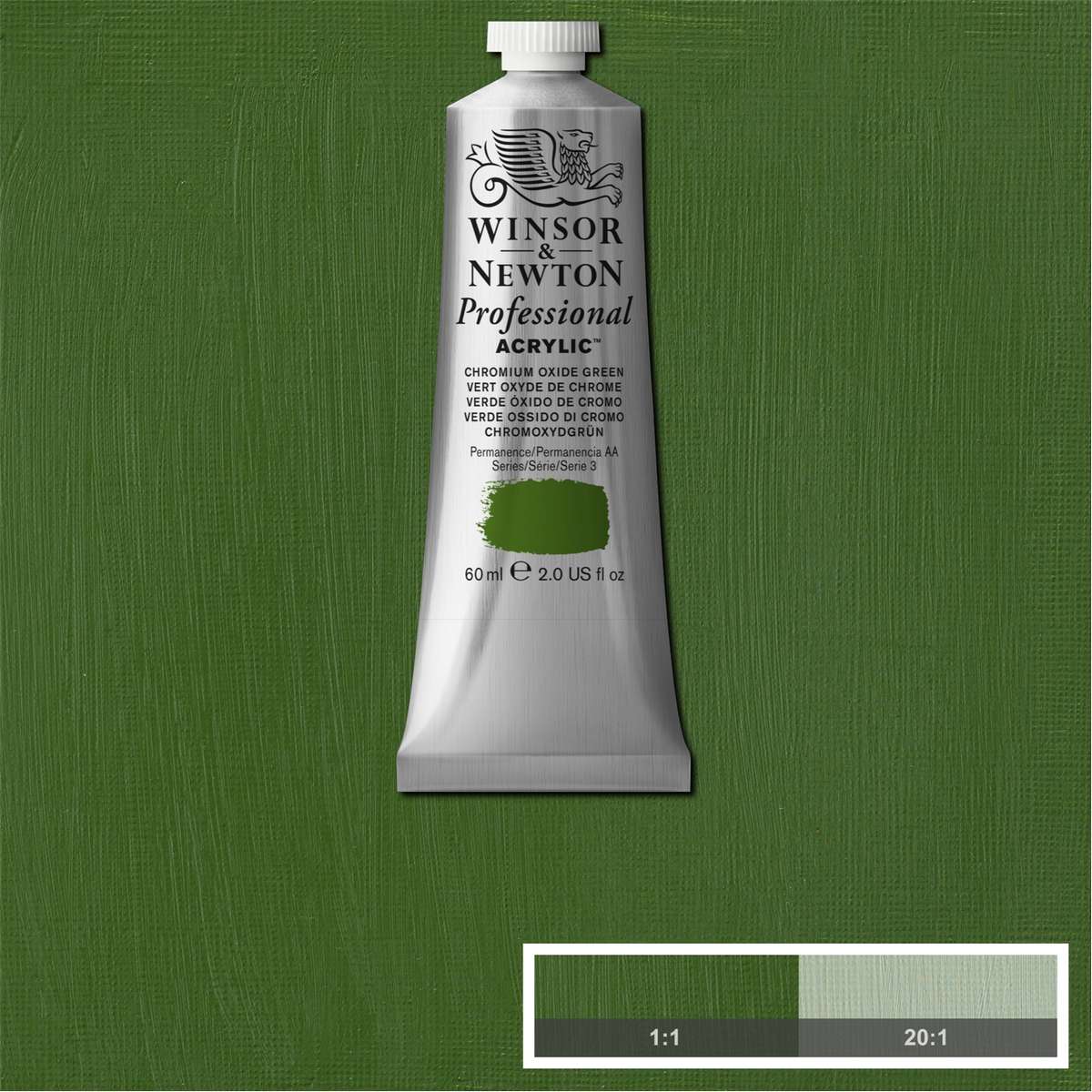 ACRILICA WINSOR NEWTON PROFISSIONAL 60ML 162 CHROM OXIDE GREEN S3