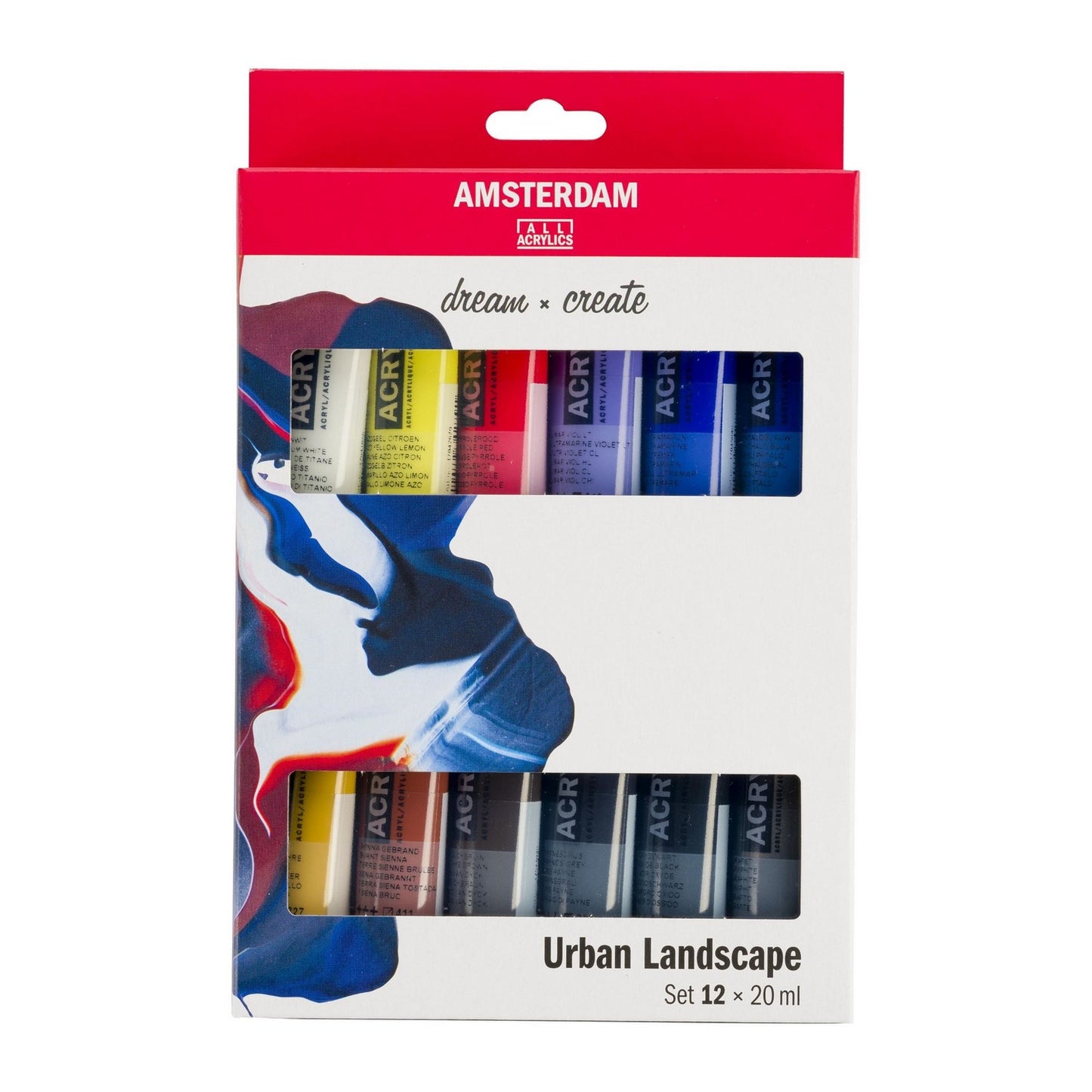 ESTOJO ACRILICA TALENS AMSTERDAM 20ML 12 CORES PAISA URBANA