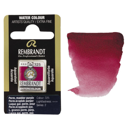 AQUARELA TALENS REMBRANDT HALF PAN 325 PERMANENT MADDER PURPLE S2